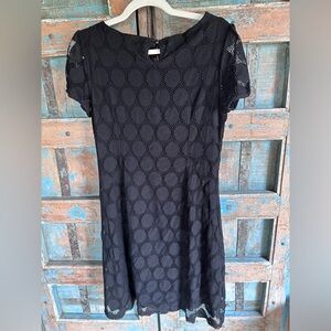 Black short sleeve dotted dress